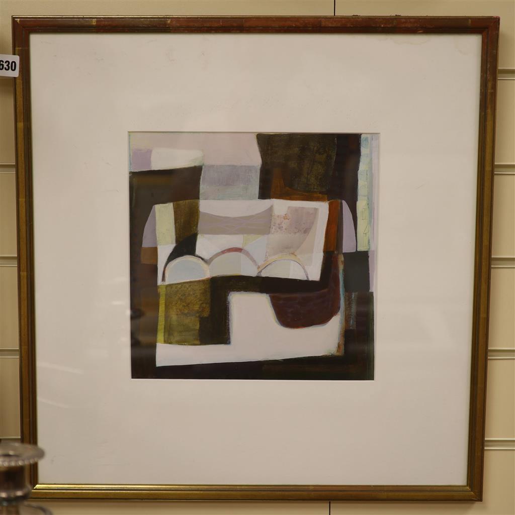 Ann Davies (b.1966), mixed media, Untitled abstract, label verso, 26 x 26cm